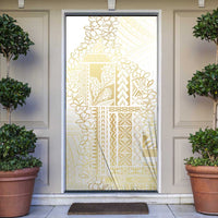 Samoa Lotu Tamaiti Mamanu Siapo Door Cover Golden Plumeria LT7 Gold - Polynesian Pride