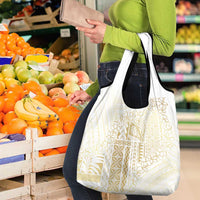 Samoa Lotu Tamaiti Mamanu Siapo Grocery Bag Golden Plumeria LT7 - Polynesian Pride