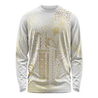 Samoa Lotu Tamaiti Mamanu Siapo Long Sleeve Shirt Golden Plumeria LT7 Unisex Gold - Polynesian Pride