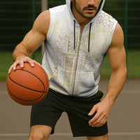 Samoa Lotu Tamaiti Mamanu Siapo Sleeveless Zip Hoodie Golden Plumeria - Polynesian Pride