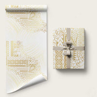 Samoa Lotu Tamaiti Mamanu Siapo Wrapping Paper Golden Plumeria LT7 58" × 23" Gold - Polynesian Pride