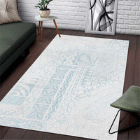 Samoa Lotu Tamaiti Mamanu Siapo Area Rug Off White Plumeria - Polynesian Pride