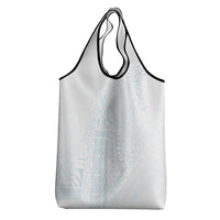 Samoa Lotu Tamaiti Mamanu Siapo Grocery Bag Off White Plumeria LT7 - Polynesian Pride