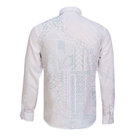 Samoa Lotu Tamaiti Mamanu Siapo Long Sleeve Button Shirt Off White Plumeria LT7 - Polynesian Pride