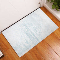 Samoa Lotu Tamaiti Mamanu Siapo Rubber Doormat Off White Plumeria LT7 - Polynesian Pride