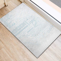 Samoa Lotu Tamaiti Mamanu Siapo Rubber Doormat Off White Plumeria LT7 - Polynesian Pride