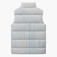 Samoa Lotu Tamaiti Mamanu Siapo Sleeveless Puffer Jacket Off White Plumeria LT7 - Polynesian Pride