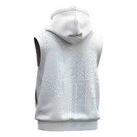 Samoa Lotu Tamaiti Mamanu Siapo Sleeveless Zip Hoodie Off White Plumeria LT7 - Polynesian Pride