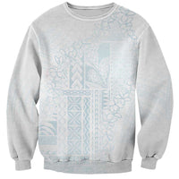 Samoa Lotu Tamaiti Mamanu Siapo Sweatshirt Off White Plumeria LT7 Unisex Baby Blue - Polynesian Pride