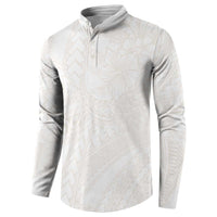 Samoa Lotu Tamaiti Ivory Button Sweatshirt Teuila Tatau LT7 - Polynesian Pride