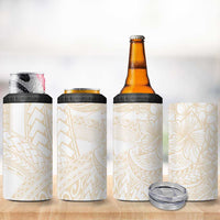 Samoa Lotu Tamaiti Ivory 4 in 1 Can Cooler Tumbler Teuila Tatau - Polynesian Pride