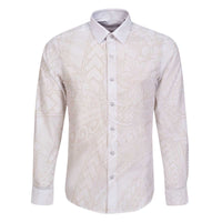 Samoa Lotu Tamaiti Ivory Family Matching Off The Shoulder Long Sleeve Dress and Hawaiian Shirt Teuila Tatau - Polynesian Pride