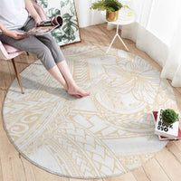 Samoa Lotu Tamaiti Ivory Round Carpet Teuila Tatau - Polynesian Pride
