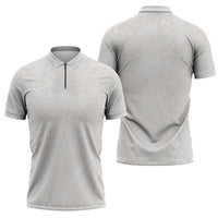 Samoa Lotu Tamaiti Ivory Zipper Polo Shirt Teuila Tatau LT7 - Polynesian Pride