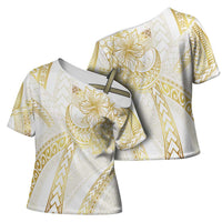 Samoa Lotu Tamaiti Gold Cross Shoulder Shirt Teuila Tatau LT7 - Polynesian Pride