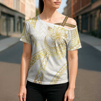 Samoa Lotu Tamaiti Gold Cross Shoulder Shirt Teuila Tatau LT7 - Polynesian Pride