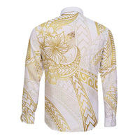 Samoa Lotu Tamaiti Gold Long Sleeve Button Shirt Teuila Tatau LT7 - Polynesian Pride