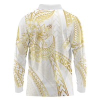 Samoa Lotu Tamaiti Gold Long Sleeve Polo Shirt Teuila Tatau LT7 - Polynesian Pride