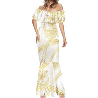 Samoa Lotu Tamaiti Gold Mermaid Dress Teuila Tatau - Polynesian Pride