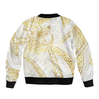 Samoa Lotu Tamaiti Gold Sleeve Zip Bomber Jacket Teuila Tatau - Polynesian Pride