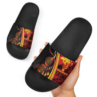Papua New Guinea Independence Slide Sandals PNG Bagi and Lime Pot LT7 - Polynesian Pride
