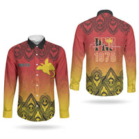Papua New Guinea 1975 To The Future Personalised Couples Matching Tank Maxi Dress and Long Sleeve Button Shirt Sepik Masks LT7 - Polynesian Pride