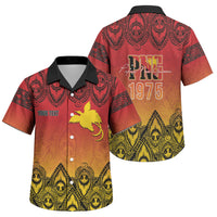 Papua New Guinea 1975 To The Future Personalised Family Matching Tank Maxi Dress and Hawaiian Shirt Sepik Masks LT7 Son's Shirt Red - Polynesian Pride