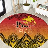 Papua New Guinea 1975 To The Future Round Carpet Sepik Masks LT7 Red - Polynesian Pride
