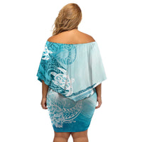 Polynesia Turtle Family Matching Off Shoulder Short Dress and Hawaiian Shirt Watercolor Abstract Style LT7 - Polynesian Pride