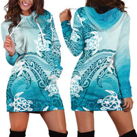 Polynesia Turtle Hoodie Dress Watercolor Abstract Style LT7 - Polynesian Pride