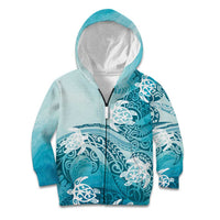 Polynesia Turtle Kid Hoodie Watercolor Abstract Style