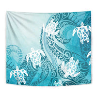 Polynesia Turtle Tapestry Watercolor Abstract Style