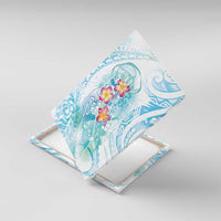 Sea Blue Polynesian Jellyfish Canvas Wall Art Watercolor Glows - Polynesian Pride