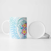 Sea Blue Polynesian Jellyfish Ceramic Mug Watercolor Glows LT7 - Polynesian Pride