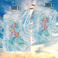 Sea Blue Polynesian Jellyfish Garden Flag Watercolor Glows - Polynesian Pride
