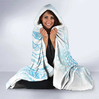 Sea Blue Polynesian Jellyfish Hooded Blanket Watercolor Glows - Polynesian Pride