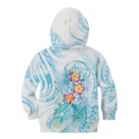 Sea Blue Polynesian Jellyfish Kid Hoodie Watercolor Glows LT7 - Polynesian Pride