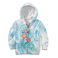 Sea Blue Polynesian Jellyfish Kid Hoodie Watercolor Glows LT7 Zip Hoodie Light Blue - Polynesian Pride