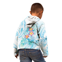 Sea Blue Polynesian Jellyfish Kid Hoodie Watercolor Glows LT7 - Polynesian Pride