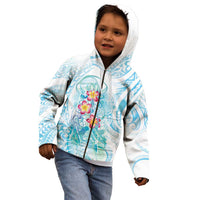 Sea Blue Polynesian Jellyfish Kid Hoodie Watercolor Glows LT7 - Polynesian Pride