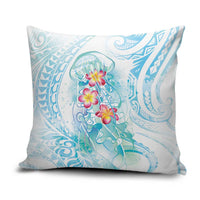 Sea Blue Polynesian Jellyfish Pillow Cover Watercolor Glows - Polynesian Pride