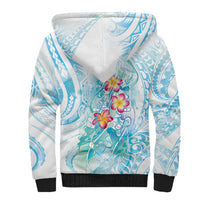 Sea Blue Polynesian Jellyfish Sherpa Hoodie Watercolor Glows LT7 - Polynesian Pride