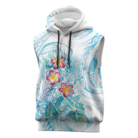 Sea Blue Polynesian Jellyfish Sleeveless Hoodie Watercolor Glows LT7 Light Blue - Polynesian Pride