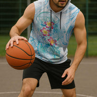 Sea Blue Polynesian Jellyfish Sleeveless Hoodie Watercolor Glows LT7 - Polynesian Pride