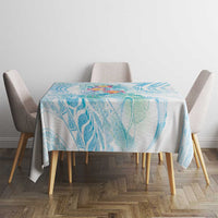 Sea Blue Polynesian Jellyfish Tablecloth Watercolor Glows - Polynesian Pride