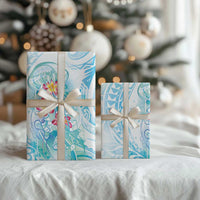 Sea Blue Polynesian Jellyfish Wrapping Paper Watercolor Glows LT7 - Polynesian Pride