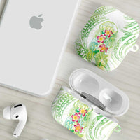 Summer Green Polynesian Jellyfish AirPods Case Watercolor Glows LT7 - Polynesian Pride