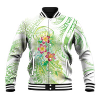 Summer Green Polynesian Jellyfish Baseball Jacket Watercolor Glows LT7 Unisex Light Green - Polynesian Pride
