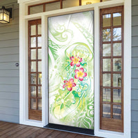 Summer Green Polynesian Jellyfish Door Cover Watercolor Glows LT7 - Polynesian Pride