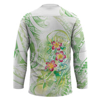 Summer Green Polynesian Jellyfish Hockey Jersey Watercolor Glows LT7 - Polynesian Pride